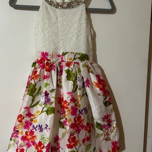 Girl's White/Floral Dress